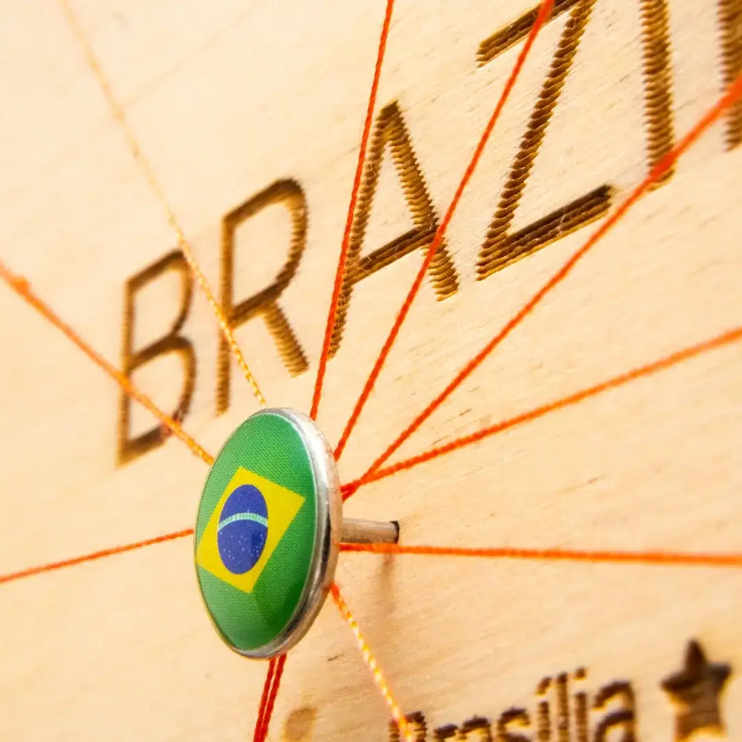 brazil flag on the pin with red thread showed the 2025 03 05 11 39 56 utc 1 uai
