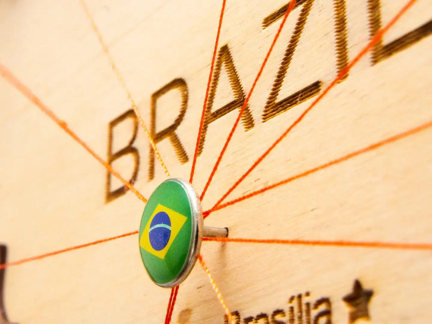 brazil flag on the pin with red thread showed the 2025 03 05 11 39 56 utc 1 uai