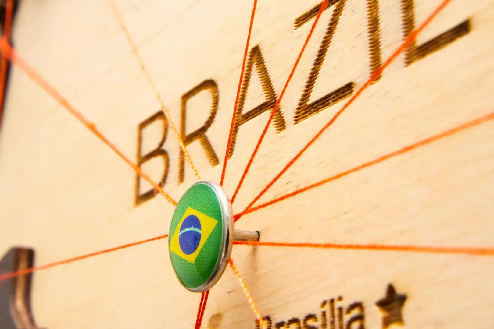 brazil flag on the pin with red thread showed the 2025 03 05 11 39 56 utc 1 uai